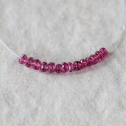 3mm AAA Rubellite Rondelle Beads Faceted Pink Tourmaline 1” Natural Gemstone for DIY Jewelry Making