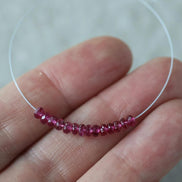 3mm AAA Rubellite Rondelle Beads Faceted Pink Tourmaline 1” Natural Gemstone for DIY Jewelry Making