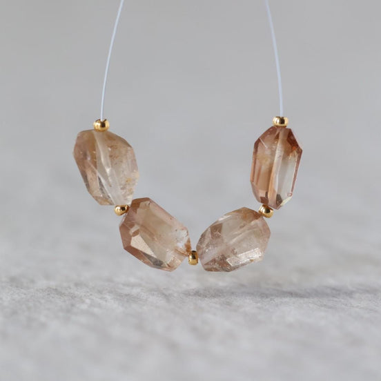 Natural Imperial Topaz Nugget Beads Chunks 4 Pcs Natural Gemstone Beads for Jewelry Making Earrings Pendants