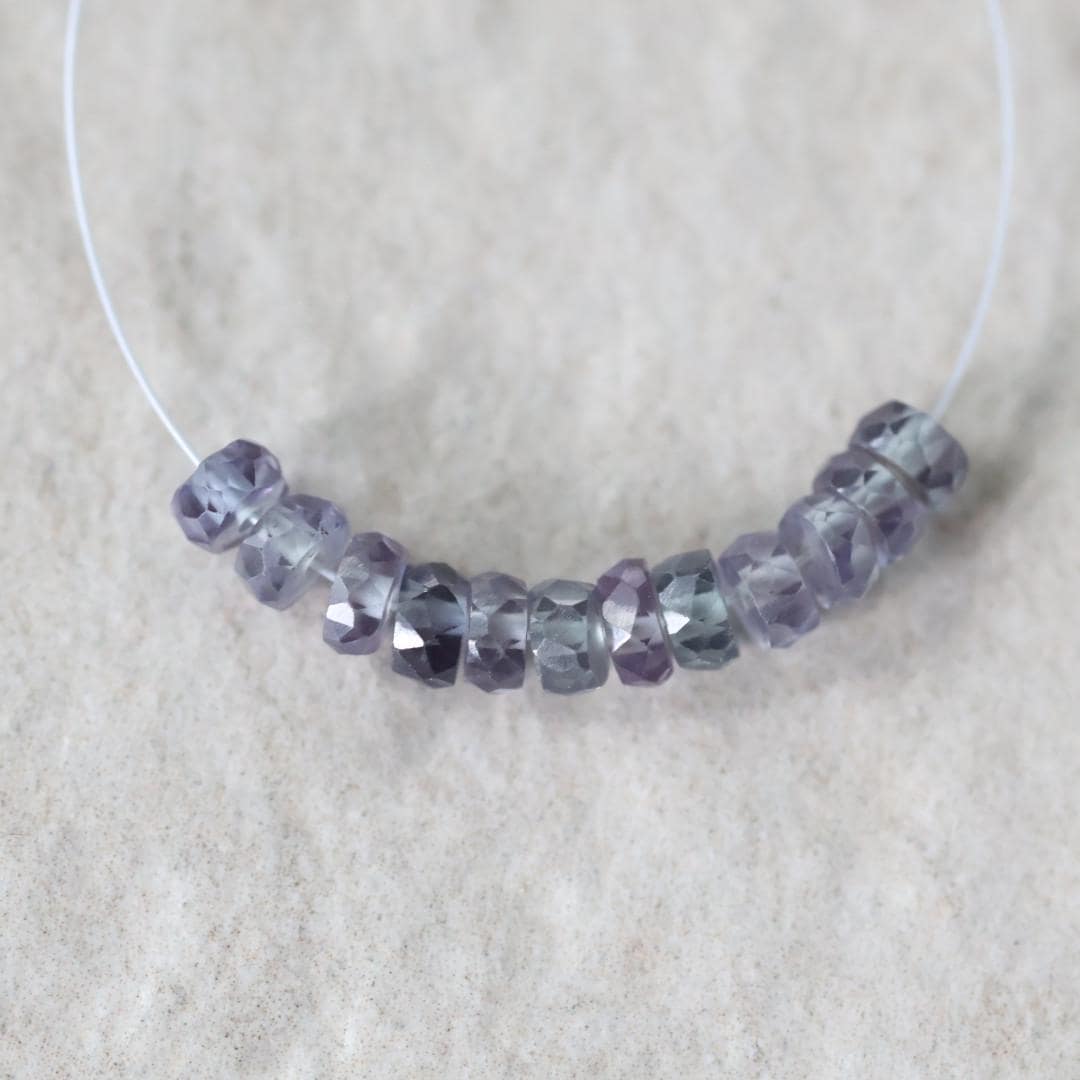 3.5mm Alexandrite Beads - Faceted Rondelle Natural Gemstone 1" Strand