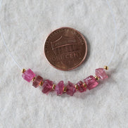 Pink Tourmaline Beads Raw Rough Nuggets 8 PCs Genuine Gemstone Beads DIY Jewelry Making Gift October Birthstone