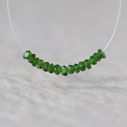 3mm AAA Chrome Green Tourmaline Smooth Rondelle Beads 1” Gem Quality Natural Gemstone for DIY Jewelry Making