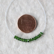 3mm AAA Chrome Green Tourmaline Smooth Rondelle Beads 1” Gem Quality Natural Gemstone for DIY Jewelry Making