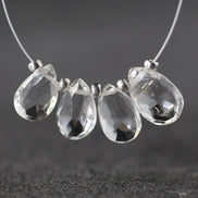 5x8mm Natural Topaz Faceted Briolette Beads Faceted Teadrops 4 PCs Gemstone for DIY Jewelry Making