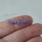 Tiny 3mm AAA Tanzanite Beads Smooth Drops Briolette 9 Pcs Natural Purple Gemstone for DIY Jewelry Making Necklace Earrings