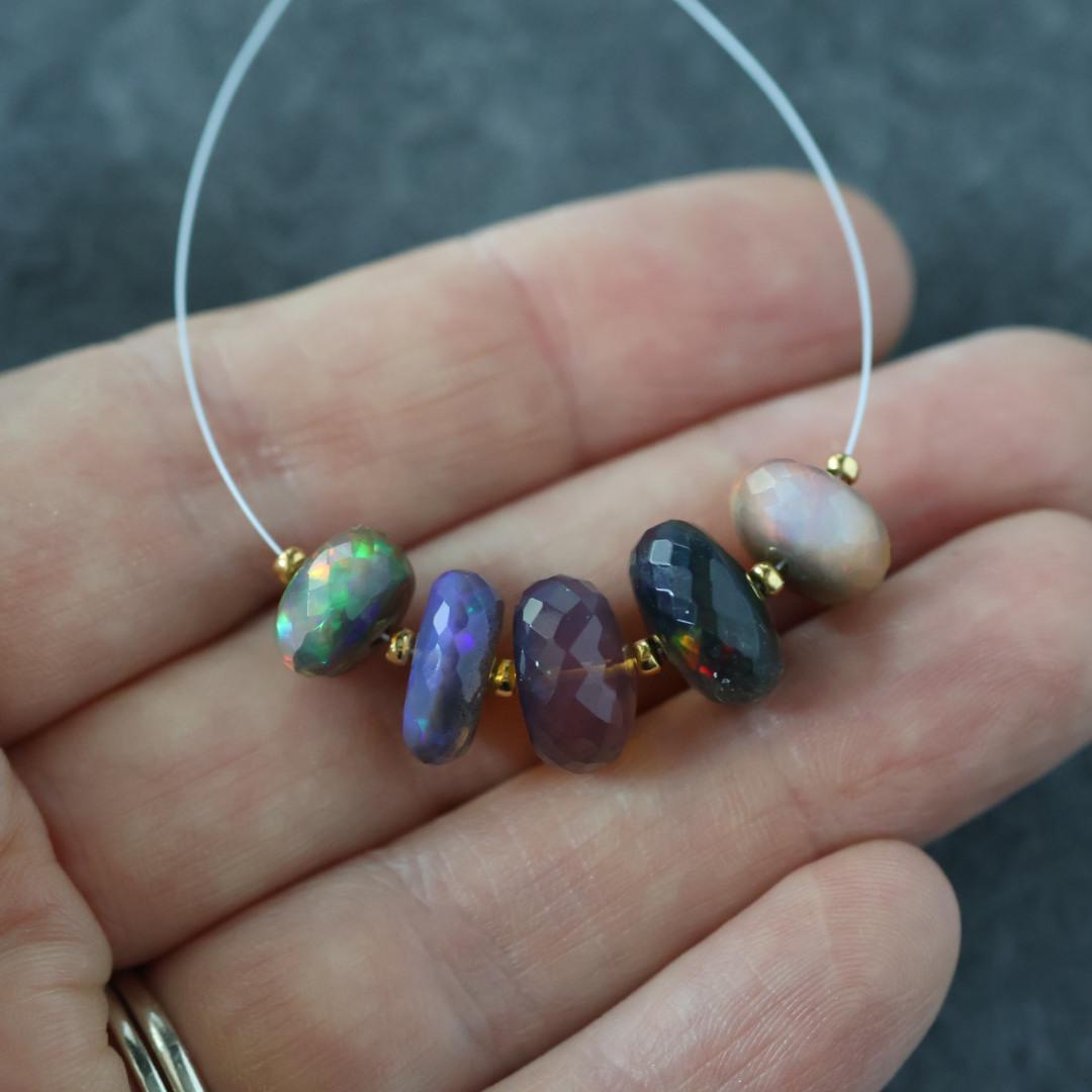 Large 9-11mm Ethiopian Opal Beads Natural Disco Welo Opal Genuine Bead For Jewelry Making Beading Craft Gift Beads October Birthstone