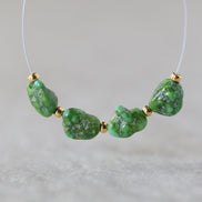 Rare Vivid Sonoran Gold Turquoise Nugget Beads Smooth 6-7mm 4 PCs Natural Mexican Turquoise Green Gemstone DIY Jewelry Making