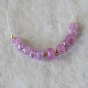 6-5mm Natural AAA Myanmar Pink Sapphire Beads Faceted Rondelle 11 PCs Gemstone for DIY Jewelry Making Supplies