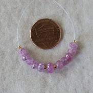 6-5mm Natural AAA Myanmar Pink Sapphire Beads Faceted Rondelle 11 PCs Gemstone for DIY Jewelry Making Supplies