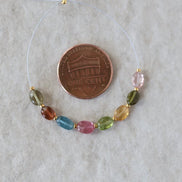 Multi Color Tourmaline Oval Beads Smooth 8 PCs Natural Gemstone DIY Jewelry Making Supplies