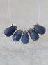 Natural Blue Sapphire Matte Briolette Beads Teardrops Drops 5x9mm 5 PCs Raw Sapphire Gemstone for DIY Jewelry Making