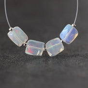 AAA Ethiopian Opal Rectangle Beads Faceted Square Natural Disco Welo Opal Genuine Bead For DIY Jewelry Making