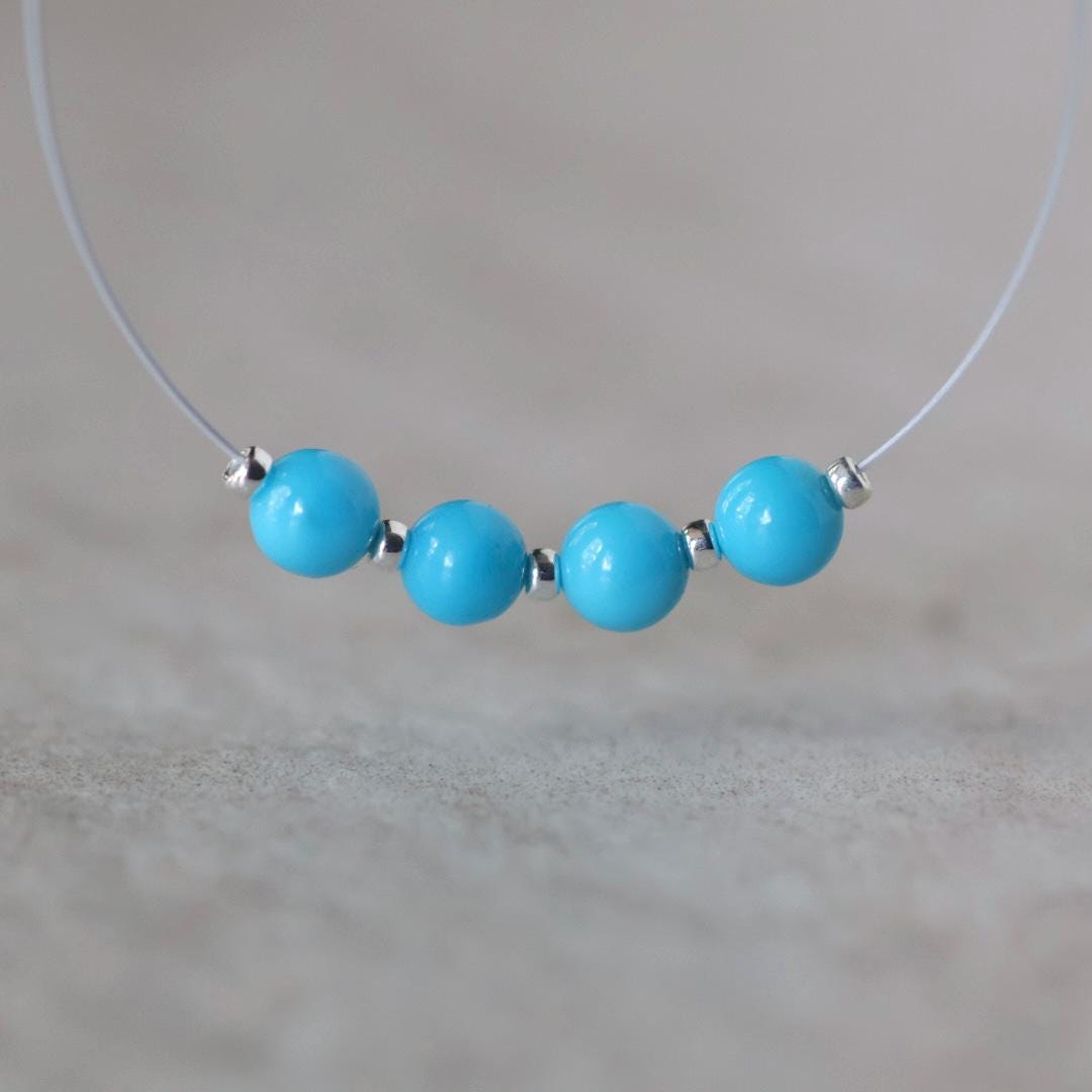 4mm Natural Sleeping Beauty Turquoise Beads Smooth Round Genuine Gemstone Beads DIY Jewelry Making Supplies