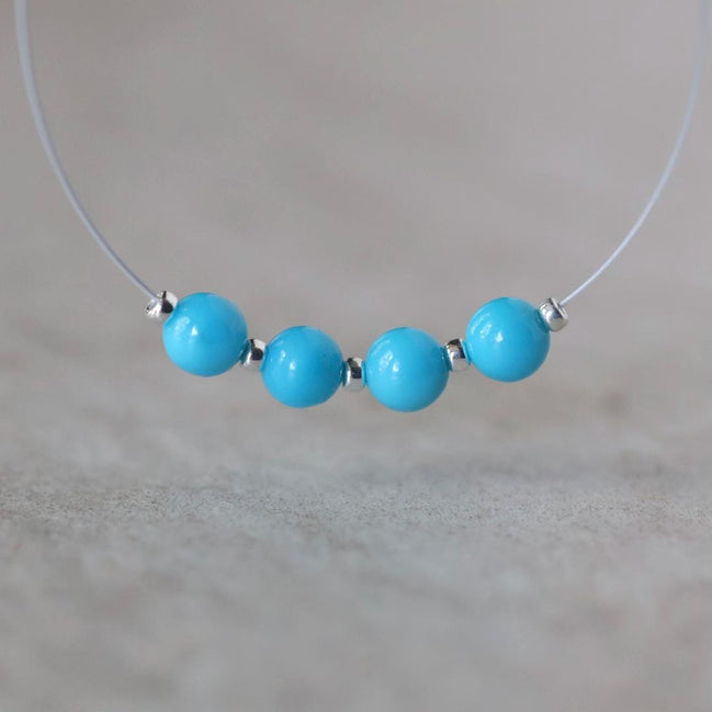 4mm Natural Sleeping Beauty Turquoise Beads Smooth Round Genuine Gemstone Beads DIY Jewelry Making Supplies