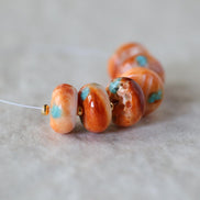 Large 10mm Spiny Oyster Bead with Turquoise Inlay Heishi Beads Natural Shell for DIY Jewelry Making Supplies
