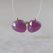 Natural Ruby Briolette Beads Faceted Heart Shape Drop 9 Genuine Untreated Ruby for DIY Jewelry Making