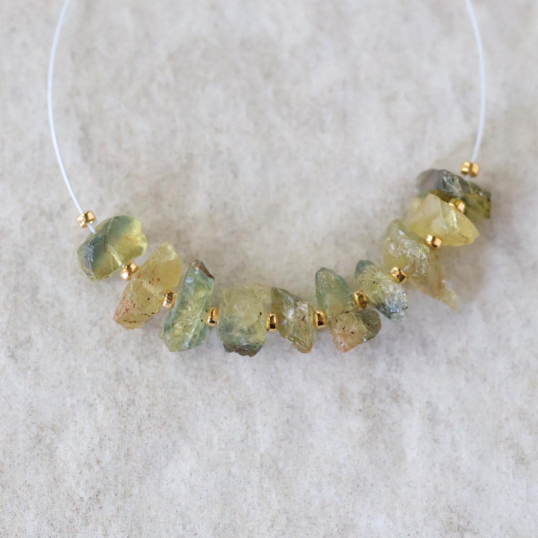 Natural Yellow Green Sapphire Beads Nuggets Raw Sapphire Chunks Gemstone for DIY Jewelry Making