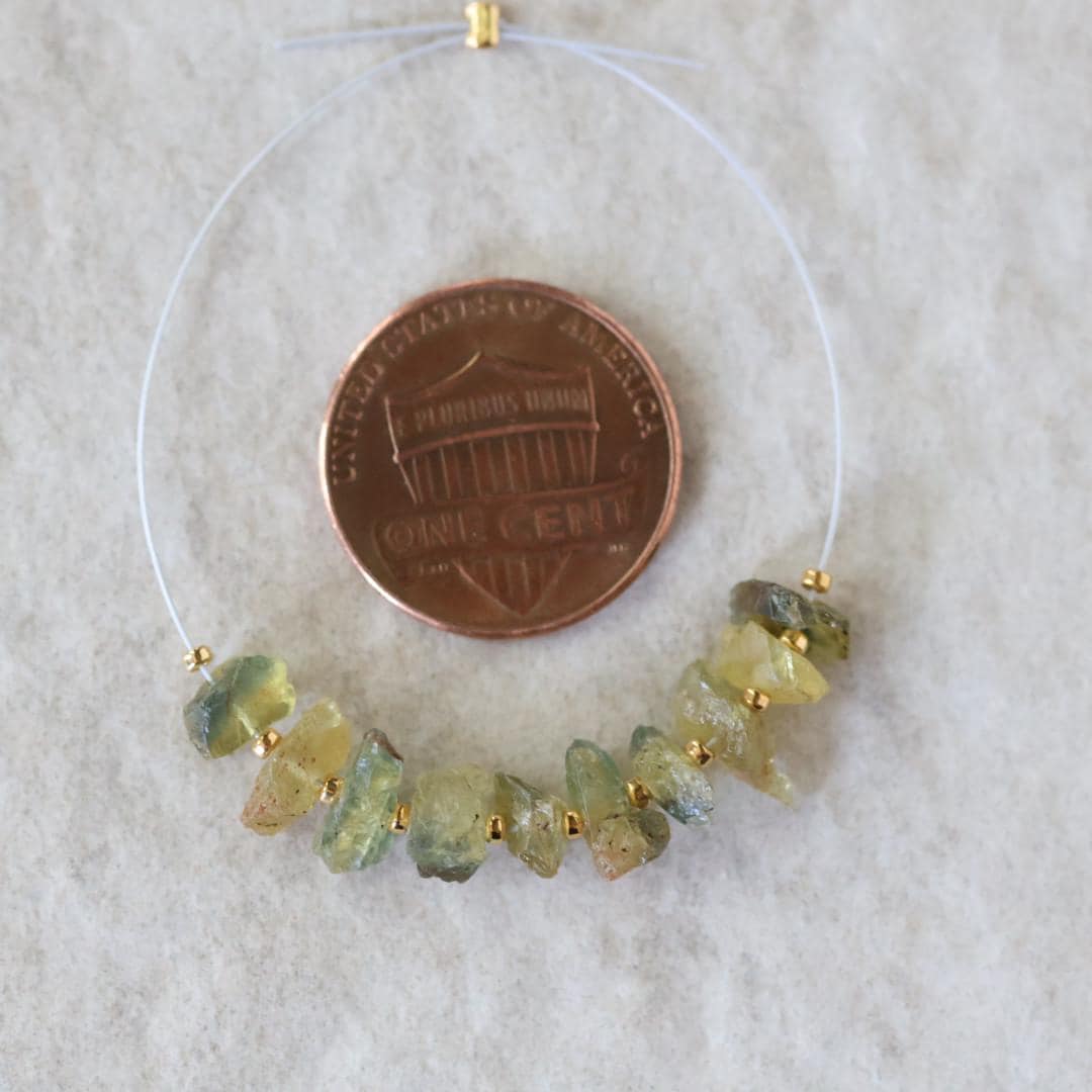 Natural Yellow Green Sapphire Beads Nuggets Raw Sapphire Chunks Gemstone for DIY Jewelry Making