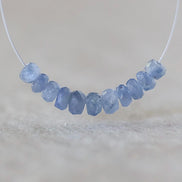 3.5-4mm Natural Burmese Blue Sapphire Beads Faceted Rondelle 1” Genuine Gemstone Beads for DIY Jewelry Making Supplies