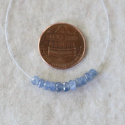 3.5-4mm Natural Burmese Blue Sapphire Beads Faceted Rondelle 1” Genuine Gemstone Beads for DIY Jewelry Making Supplies