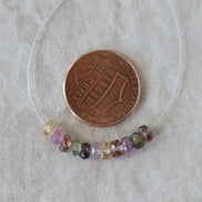 4mm Natural Multi Sapphire Beads Faceted Rondelle 1” Colorful Sapphire Gemstone for DIY Jewelry Making