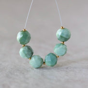 9mm Peruvian Green Opal Coin Beads Faceted 6 Pcs Natural Gemstone for DIY Jewelry Making Supplies