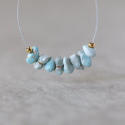 Rare Ice Blue Lone Mountain Turquoise Nugget Beads Smooth 5-6mm 8 PCs Nevada Turquoise Gemstone Beads DIY Jewelry Making