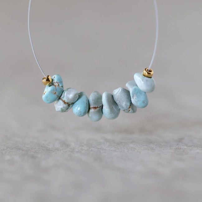 Rare Ice Blue Lone Mountain Turquoise Nugget Beads Smooth 5-6mm 8 PCs Nevada Turquoise Gemstone Beads DIY Jewelry Making