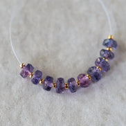 5mm Purple Sapphire Beads Rondelle 10 PCs Faceted Genuine Gemstone Beads Jewelry Making Gift September Birthstone