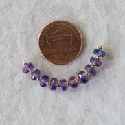5mm Purple Sapphire Beads Rondelle 10 PCs Faceted Genuine Gemstone Beads Jewelry Making Gift September Birthstone