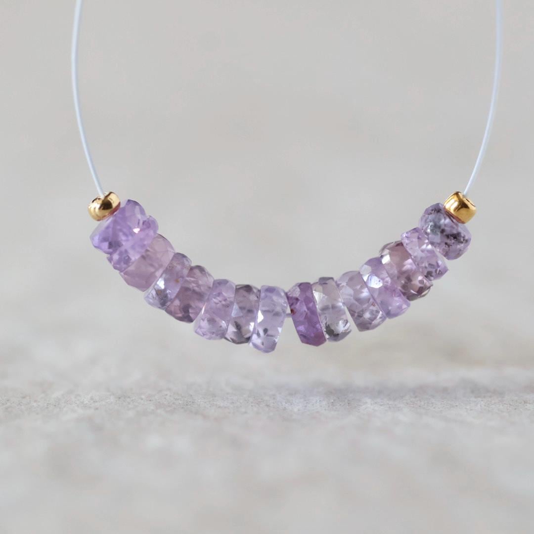 3.5mm Natural Lavender Purple Sapphire Beads Faceted Rondelle 1” Genuine Gemstonefir DIY Jewelry Making Beading Supplies