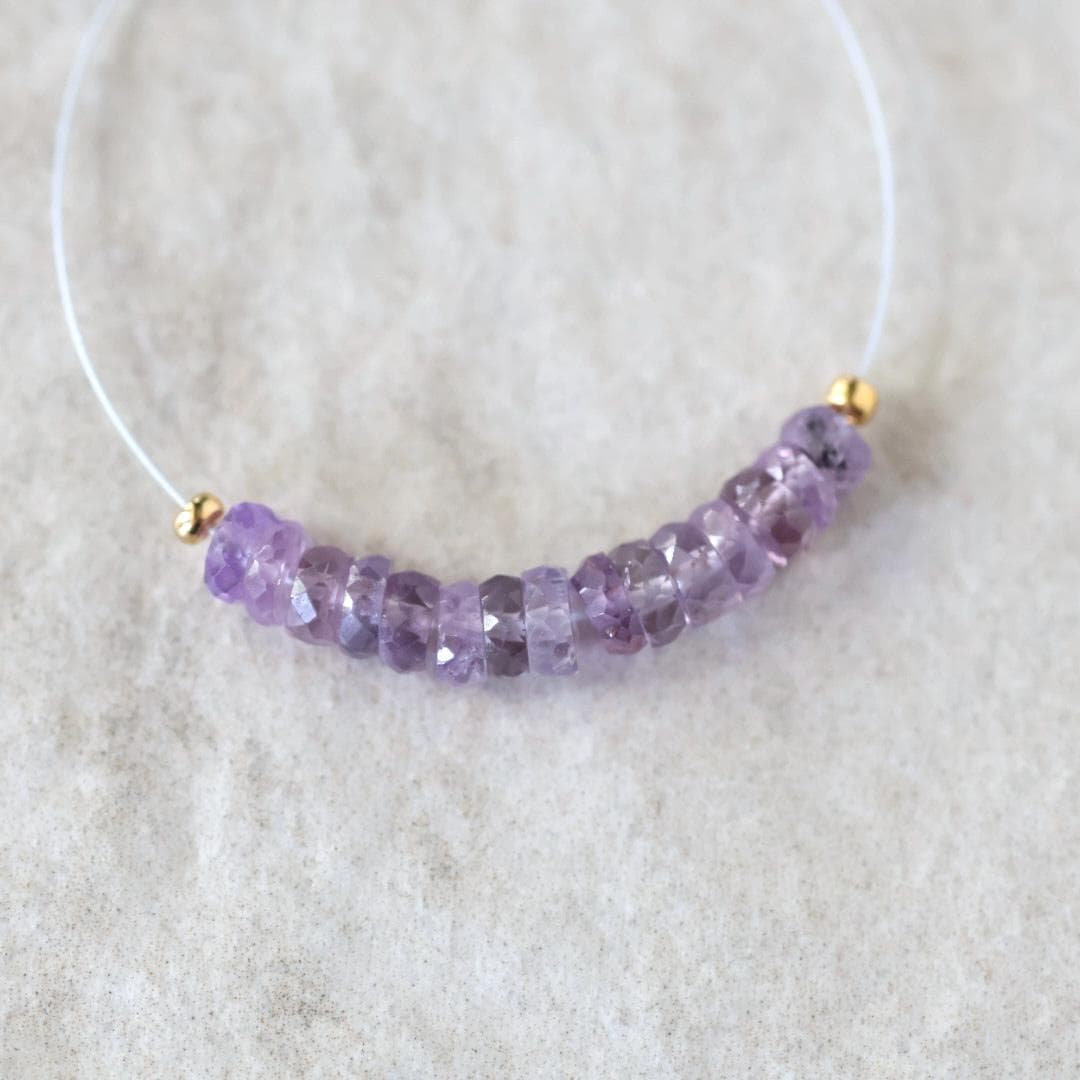 3.5mm Natural Lavender Purple Sapphire Beads Faceted Rondelle 1” Genuine Gemstonefir DIY Jewelry Making Beading Supplies