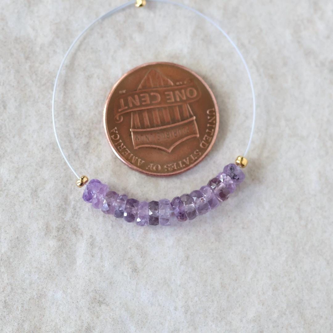 3.5mm Natural Lavender Purple Sapphire Beads Faceted Rondelle 1” Genuine Gemstonefir DIY Jewelry Making Beading Supplies