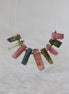 Multi Color Tourmaline Slice Beads Raw Briolette Sticks 8-16mm 9 PCs Genuine Watermelon Tourmaline Gemstone for DIY Jewelry Making