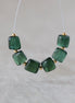 Natural Chrome Green Apatite Square Beads Smooth 6 PCs Gemstone for DIY Jewelry Making Supplies