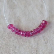 4mm Hot Pink Padparadscha Sapphire Beads Faceted Rondelle 1” Gemstone for DIY Jewelry Making Supplies