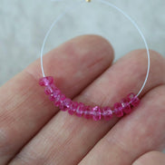 4mm Hot Pink Padparadscha Sapphire Beads Faceted Rondelle 1” Gemstone for DIY Jewelry Making Supplies