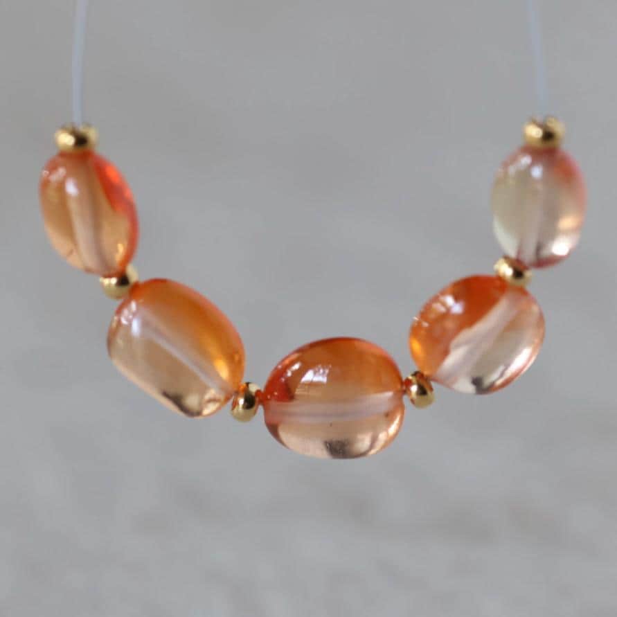 Rare Padparadscha Sapphire Oval Beads Smooth 5 PCs 6mm Gemstone for DIY Jewelry Making Supplies Earrings