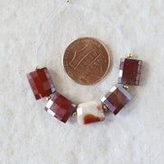 8x10mm Mookaite Jasper Rectangle Beads Checker Faceted Genuine Earth Tone Jasper 5 PCs Gemstone for DIY Jewelry Making