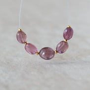 Pink Sapphire Bead Oval Smooth 5-7mm Nugget Stone Chunk Natural Gemstone for DIY Jewelry Making Supplies