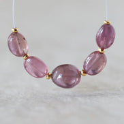 Pink Sapphire Bead Oval Smooth 5-7mm Nugget Stone Chunk Natural Gemstone for DIY Jewelry Making Supplies