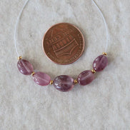 Pink Sapphire Bead Oval Smooth 5-7mm Nugget Stone Chunk Natural Gemstone for DIY Jewelry Making Supplies