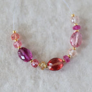 Padparadscha Sapphire Beads Oval Faceted Rondelle Pink Orange Gemstone for DIY Jewelry Making Supplies Necklace