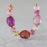 Padparadscha Sapphire Beads Oval Faceted Rondelle Pink Orange Gemstone for DIY Jewelry Making Supplies Necklace