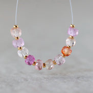 5mm Padparadscha Sapphire Beads Pastel Pink Peach Rondelle 10 PCs Faceted Genuine Gemstone Beads Jewelry Making Gift September Birthstone