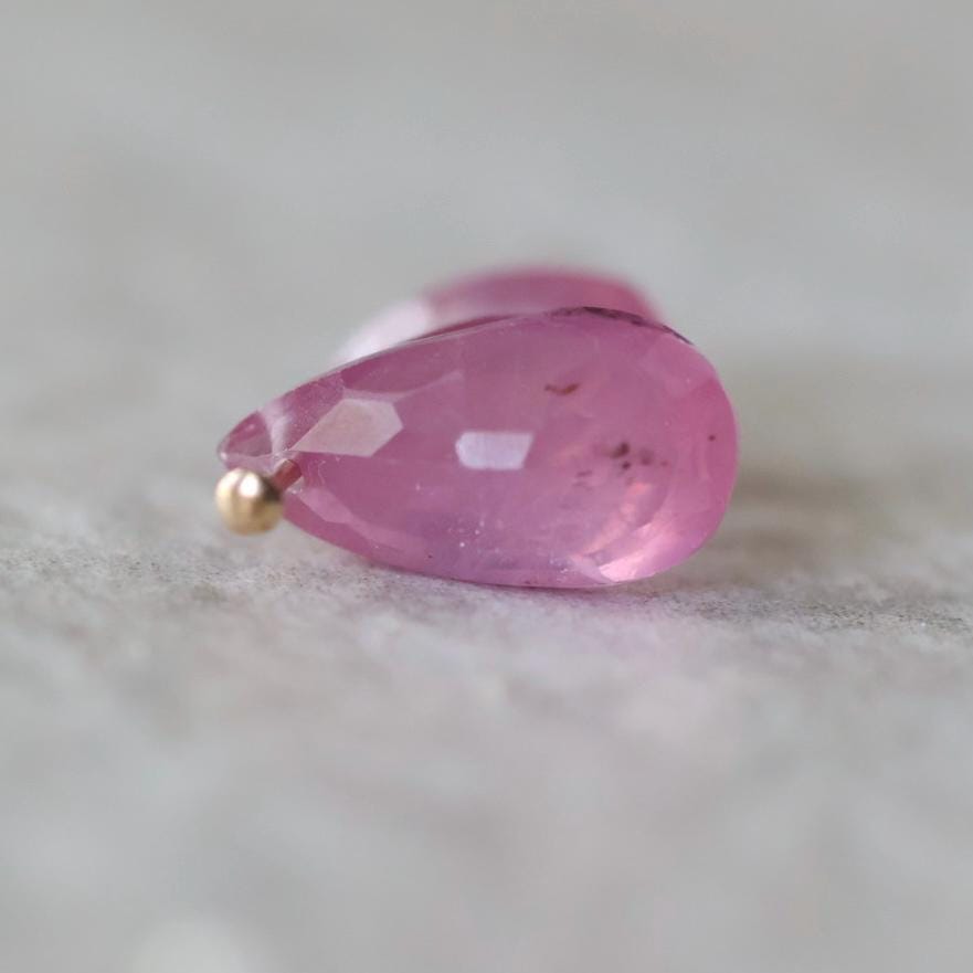Pink Ruby Beads Faceted Briolettes Top Center Drilled 3 PCs 9-14mm Drops Gemstone for DIY Jewelry Making