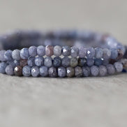 2.8mm Natural Lavender Blue Sapphire Beads Faceted Rondelle Gemstone for DIY Jewelry Making
