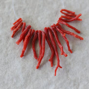 Natural Italian Coral Stick Beads Fancy Tubes Genuine Raw Red Coral Beads Red Gemstone Beads for Jewelry Making Gift for crafter