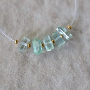 Natural Nigerian Emerald Stick Beads Tube 5-6mm Raw Emerald Gemstone for DIY Jewelry Making Earrings Pendant Supplies