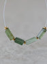 Natural Raw Green Tourmaline Tube Beads Sticks 4 PCs Genuine Gemstone Beads for DIY Jewelry Making